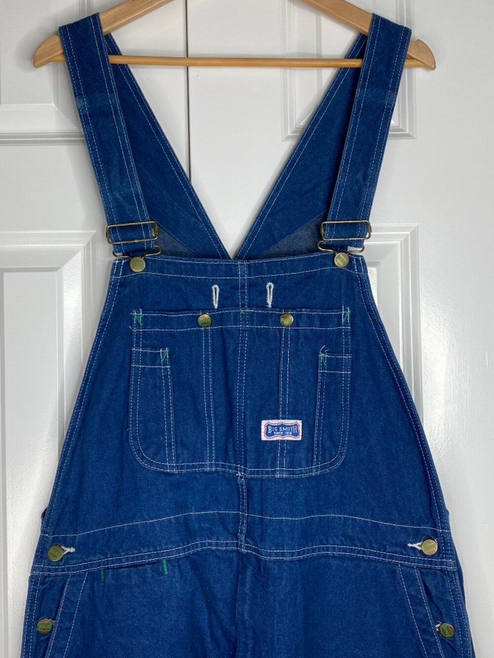 Big Smith Bib Overalls 42x32 Blue Denim Cotton Vintage Workwear